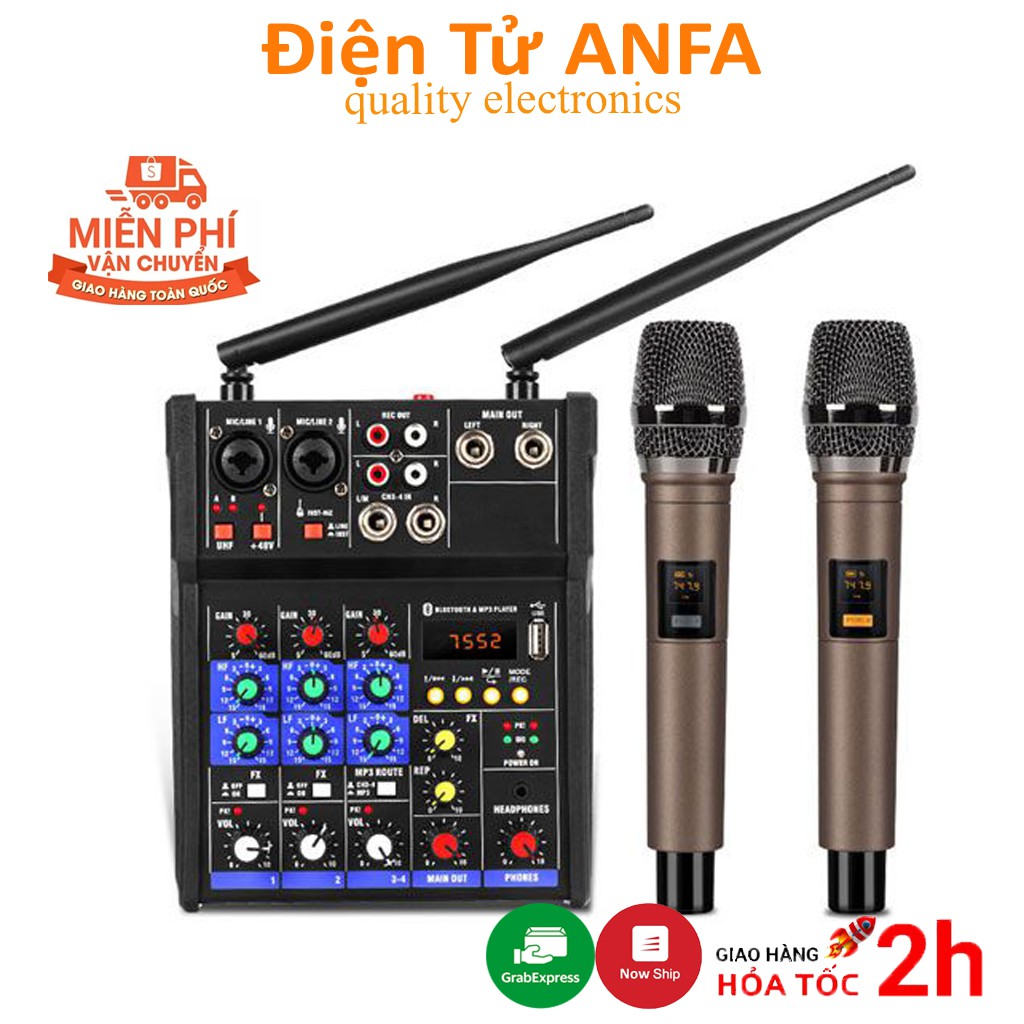 Bộ mixer Yamaha G4 USB chuyên karaoke, livestream, thu âm cao cấp - tặng kèm 2 micro không dây