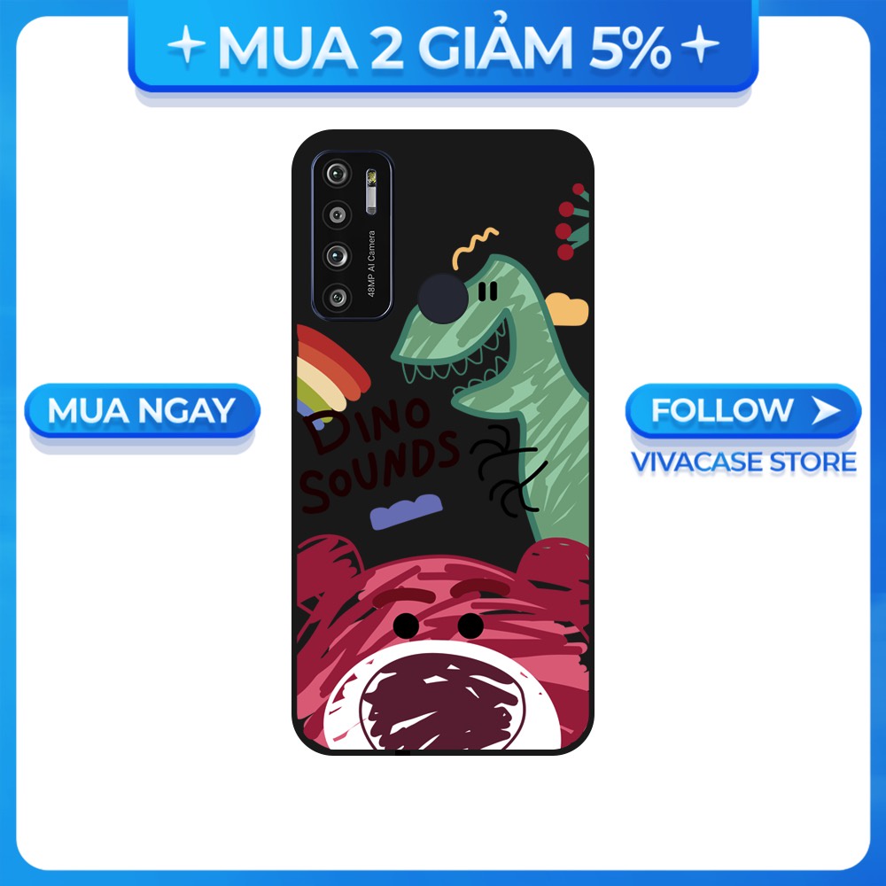 Ốp lưng Vsmart Joy 3/Joy 4/Active 3/Bee 3/Live/...dẻo đen hình Dino Sounds