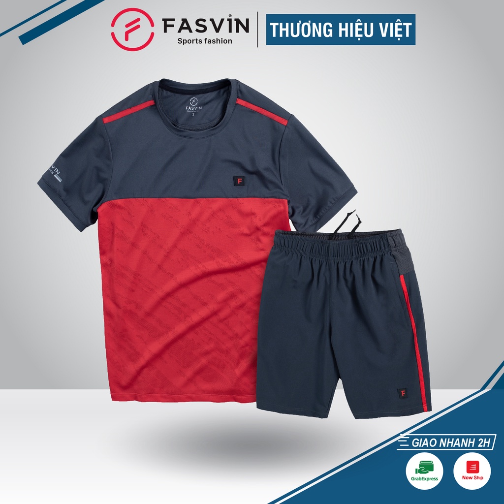 [Mã FATREND2810 giảm đến 30k tối đa 99k] Bộ thể thao nam Fasvin AT20226.HN chất vải mềm nhẹ co giãn thoải mái