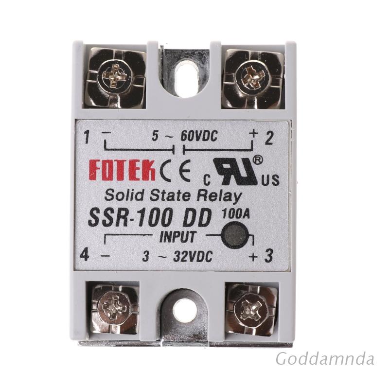 Mô Đun Rơ Le Bán Dẫn Godd Ssr-100 Dd 100a 3-32v Dc Đầu Vào 5-60v Dc