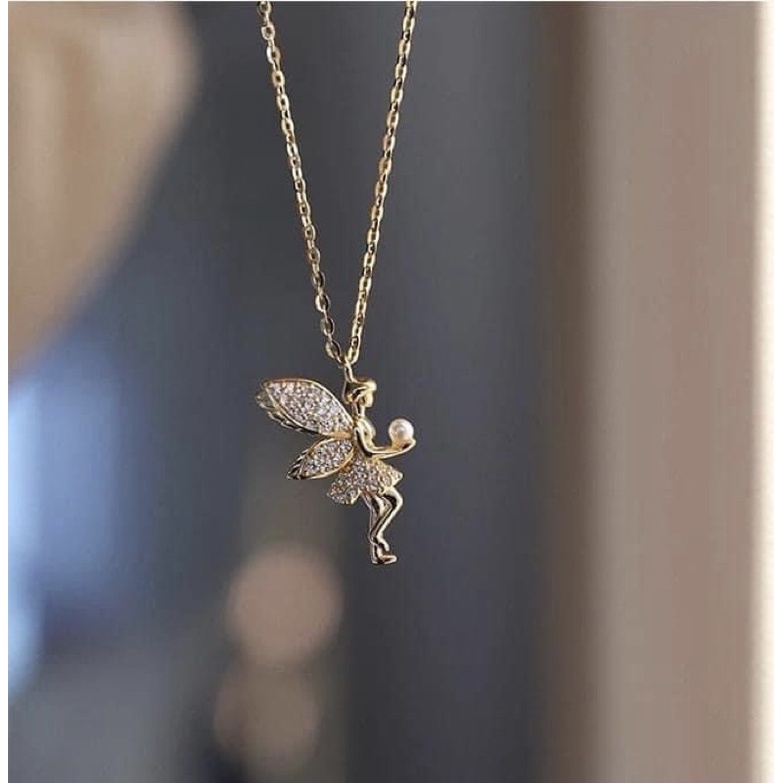 Dây chuyền bạc nữ,vòng cổ bạc nàng tiên Tinker bel, xinh xắn -Bạc Ngọc Anh
