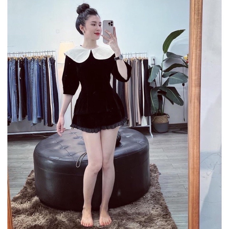 SALE LẺ SIZE SET BỘ PHỐI CỔ KHOÁ ĐỒNG CHÂN BÈO HÀNG THIẾT KẾ