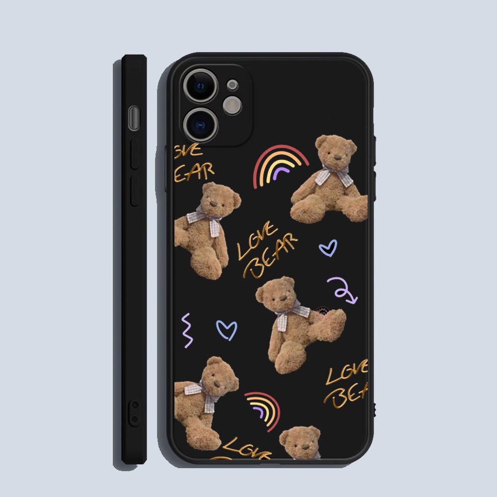 Ốp Lưng IPhone Cạnh Vuông  Hình Bear, BVC Cho Iphone6/6s/7/8/7plus/8plus/6plus/6splus/11/11pro//11promax/x/xs/xsmax/-SV1