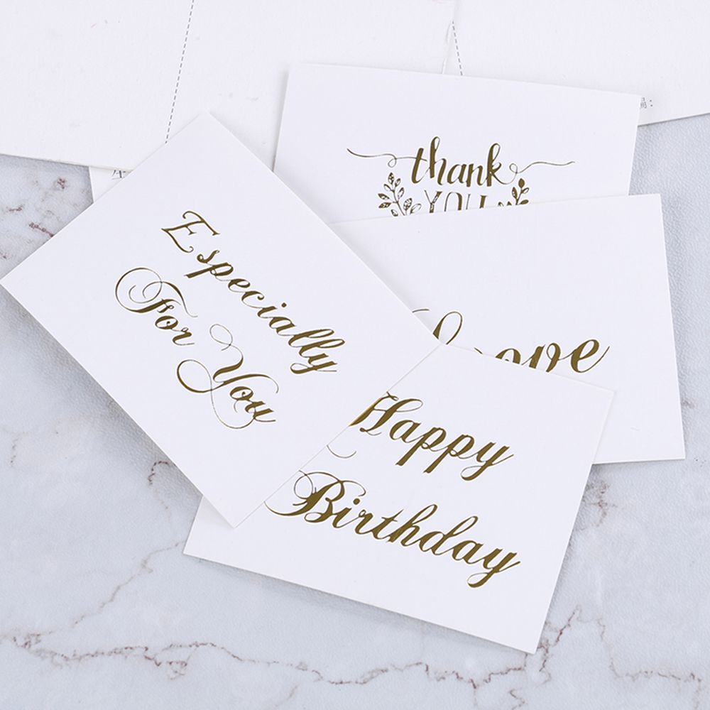 Set 100 Thiệp Chúc Mừng Sinh Nhật / Đám Cưới / Lễ Tình Nhân Mini Dập Nổi Họa Tiết Chữ Happy Diy 81