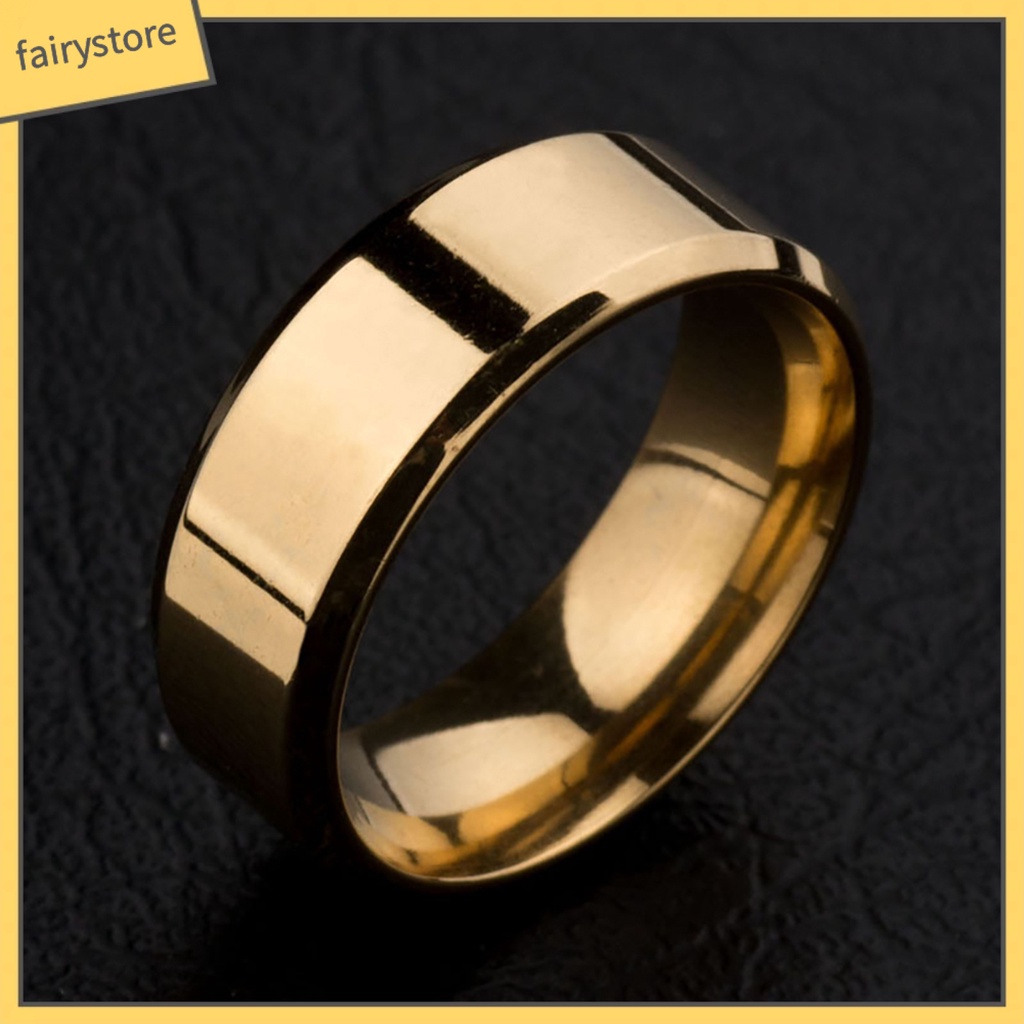 Nhẫn Đôi Bằng Thép Không Gỉ Kiểu Dáng Đơn Giản Thời Trang