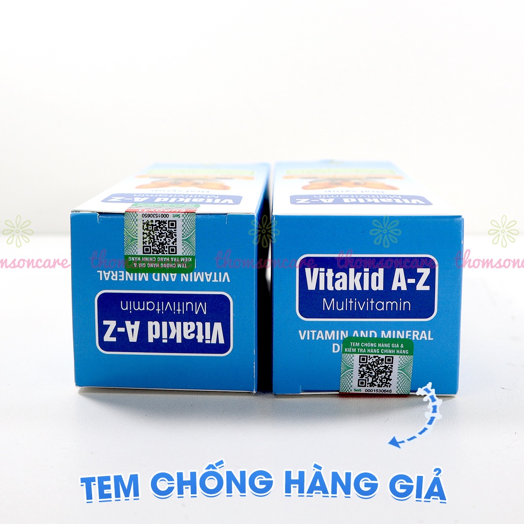 Vitamin tổng hợp cho bé Vitakid AZ cho trẻ, tăng đề kháng từ vtm A, B C và khoáng chất chai 150ml
