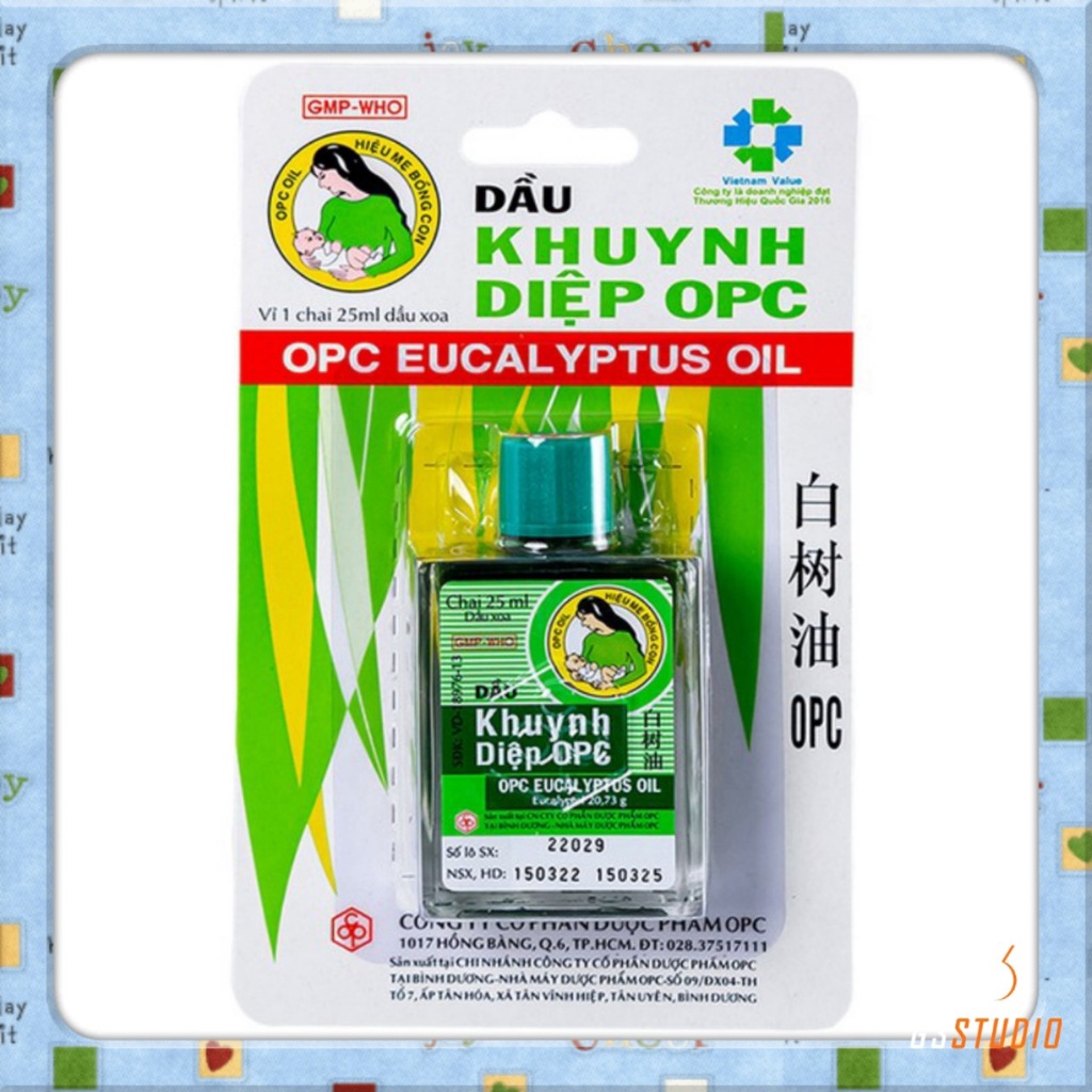 Dầu khuynh diệp OPC 25ml cho bé sơ sinh và trẻ em - Hỗ trợ các vấn đề Cảm cúm, sổ mũi, nghẹt mũi cho bé