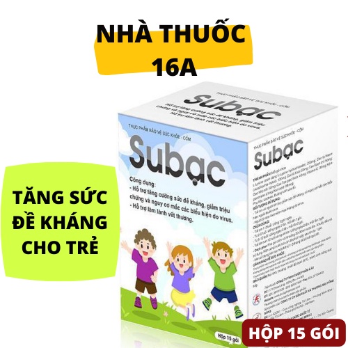 CỐM SU BẠC - DƯỢC PHẨM Á ÂU - CỐM SUBAC HỖ TRỢ TĂNG SỨC ĐỀ KHÁNG CHO TRẺ, BỔ SUNG LYSINE, VITAMIN C