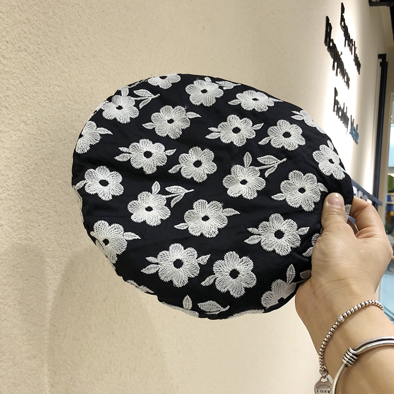 Mũ Beret Mỏng Thêu Họa Tiết Hoa Nhỏ Dễ Thương Phong Cách Nhật Hàn Thời Trang Xuân Hè Cho Nữ