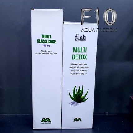 Multi detox và Multi Glass Bộ sản phẩm của multibo giúp khử clo và tẩy cặn canxi bể cá