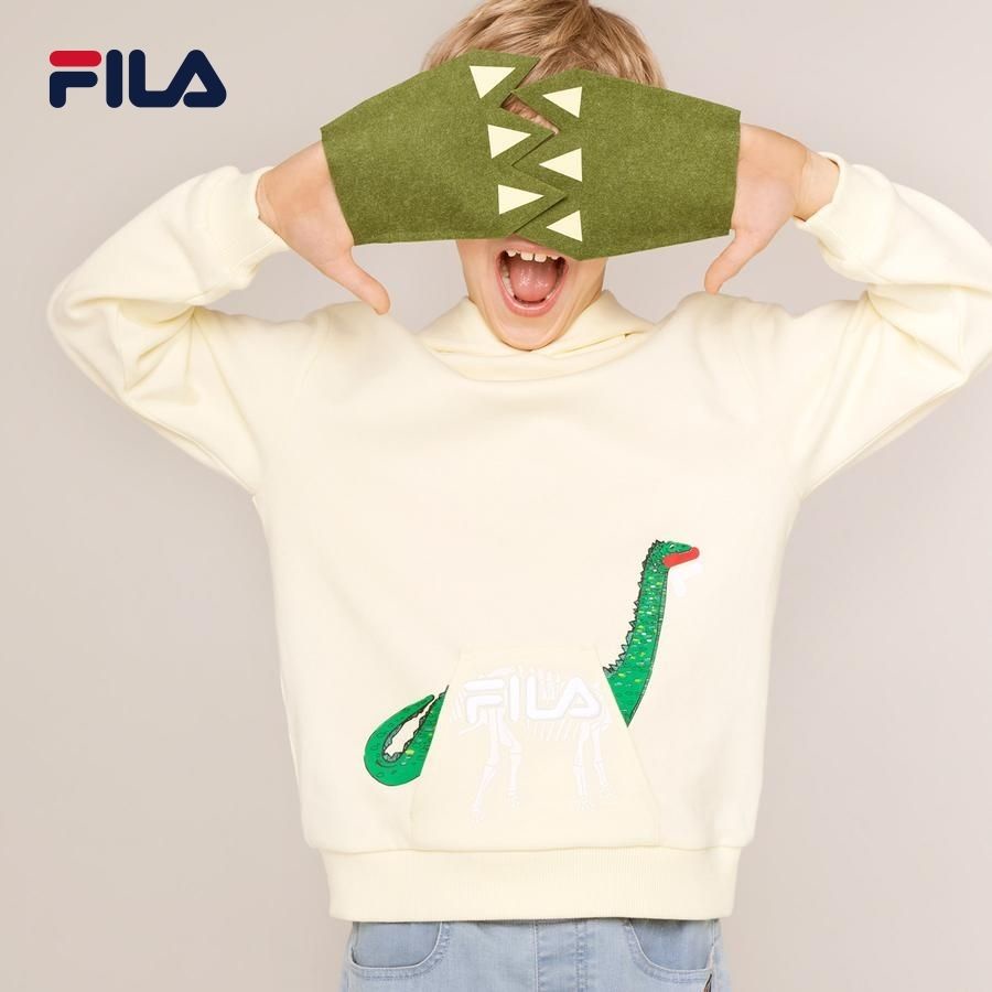 Áo khoác hoodie tay dài có nón trẻ em Fila Milk On The Rock - FK2POD1M01X-PYE