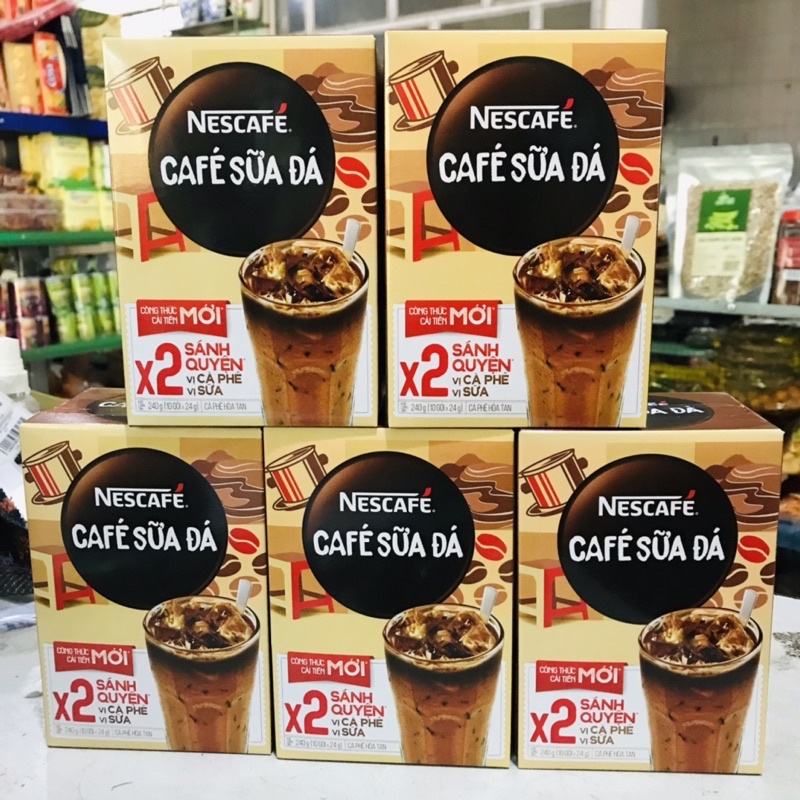 Hộp Cà phê Nescafe NESTLE Sữa Đá 3 in 1 công thức mới x2 sánh quyện hộp 10 gói - 24g/gói☕ | BigBuy360 - bigbuy360.vn