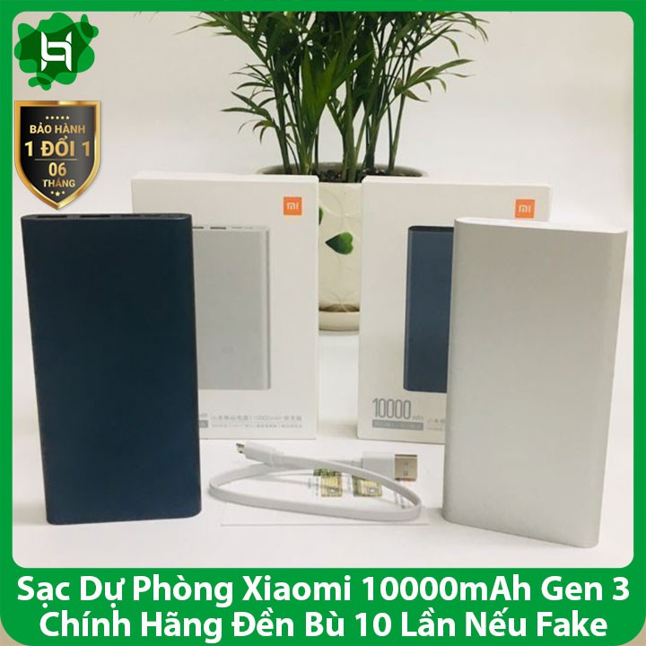 Sạc Dự Phòng Xiaomi 10000mAh Gen 3 Hỗ Trợ Sạc Nhanh QC 3.0 18w Type C