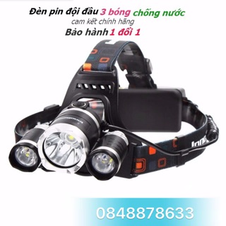 Đèn pin đội đầu 3 bóng siêu sáng led cree t6 g siêu sáng