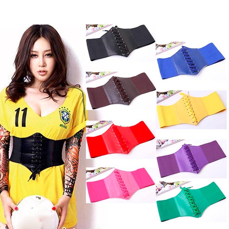 Thắt Lưng Da PU Bản Rộng Siêu Mỏng Co Giãn Tốt Thời Trang Cho Nữ