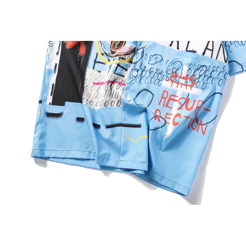 Áo sơ mi nam ngắn tay họa tiết Graffiti thời trang | BigBuy360 - bigbuy360.vn