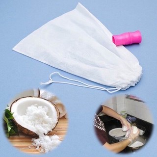 COMBO TÚI LỌC ĐA NĂNG -Kt 24x34cm. Dùng lọc xác trà, đậu nành, nước cốt dừa, rau má. Combo Túi Vải lọc mềm và khoen