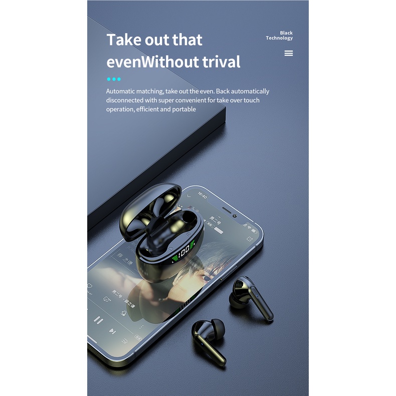 Tai Nghe Không Dây ITIKUN VG121 TWS Kết Nối Bluetooth 5.1 Chống Tiếng Ồn Kèm Mic Thoại