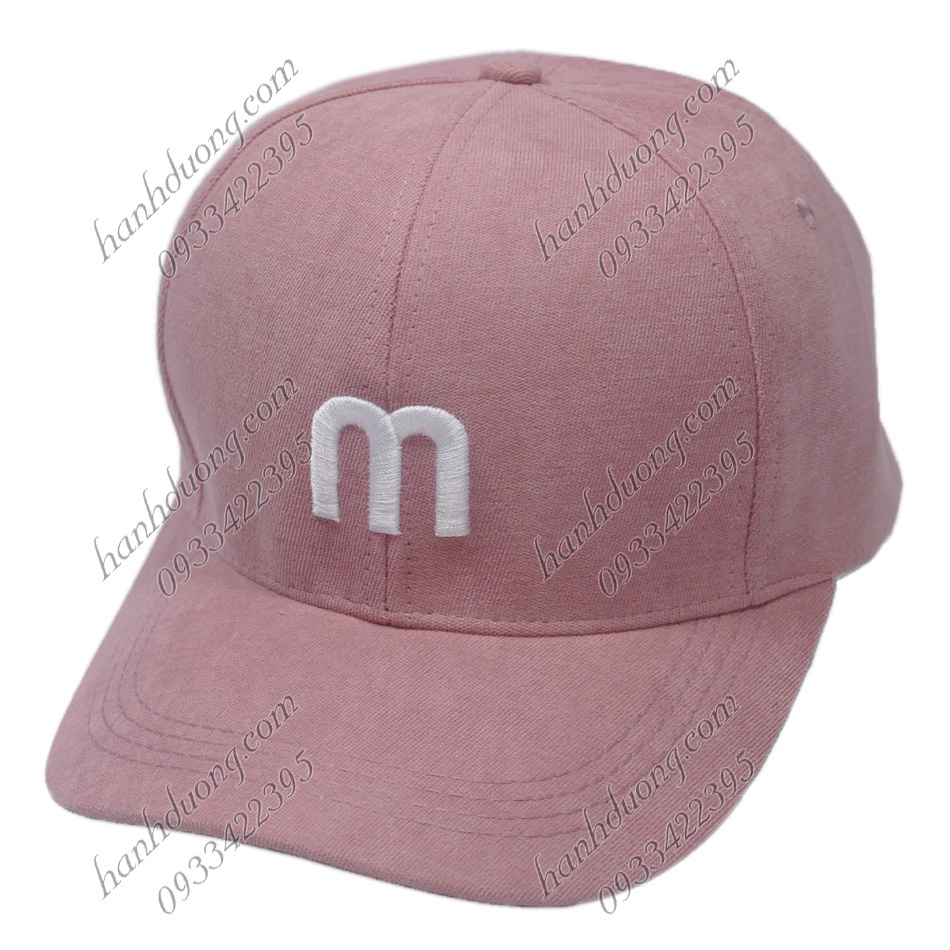 Mũ lưỡi trai M nón kết nhung thêu chữ M phong cách UIzzang form unisex nam nữ thời trang