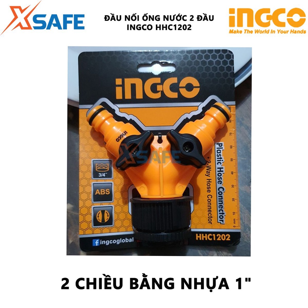 Đầu nối ống nước 2 đầu INGCO HHC1202 ống nhựa, kích thước 10.5*9.5*4.8cm, độ cứng cao, không thấm nước