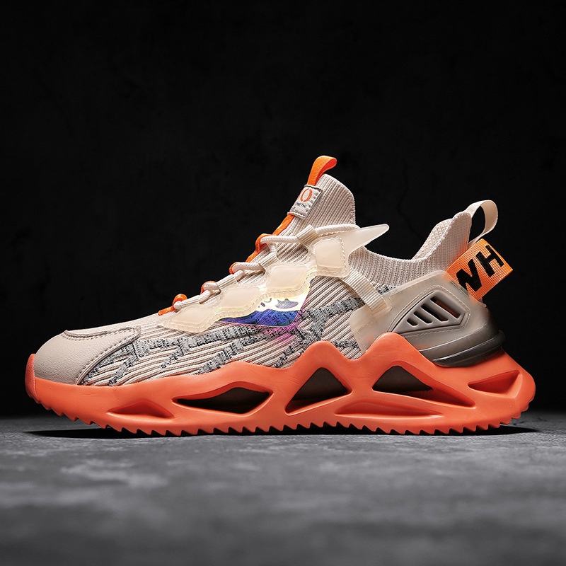 Giày sneaker IELGY thắt dây miệng nông thoáng khí ghép nối màu sắc thời trang cho nam