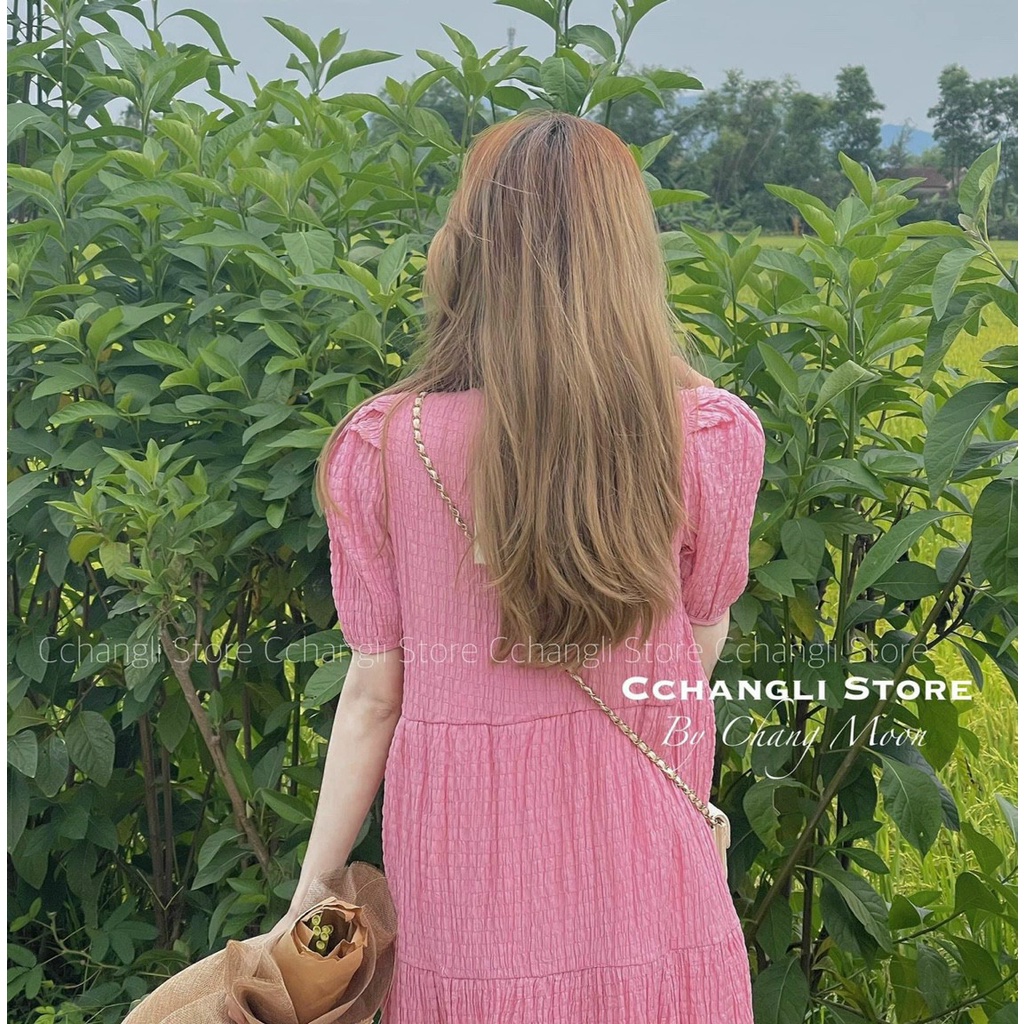 Váy bầu công sở chất đẹp Shopdambau-MA1027 Đầm bầu thiết kế dáng xuông freesize dưới 65kg