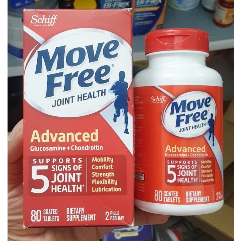Viên Uống Bổ Khớp Move Free Joint Health Advanced chai 200 viên và 80 viên của Mỹ
