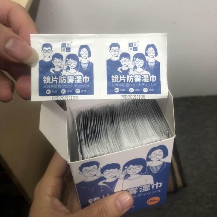 Hộp 100 chiếc khăn lau kính nano chống đọng hơi nước dấu vân tay bụi bẩn cho ống kính màn hình điện thoại máy tính