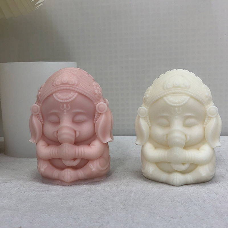 Khuôn Silicone Tạo Hình Làm Xà Phòng / Nến Hình Hindu Ganesh 3D DIY