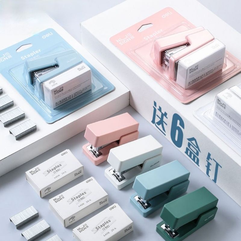Dụng cụ bấm ghim Dập ghim mini nhỏ gọn tặng kèm hộp ghim bấm ShopMaeum610