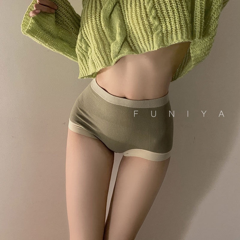 Quần Lót cotton Lưng Cao Eo Cao Màu Trơn Thời Trang Nhật Bản Dành Cho Nữ