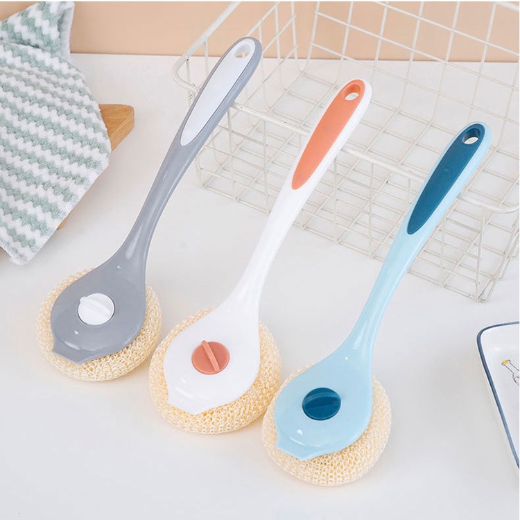Cọ xoong nồi cán dài, dụng cụ cọ rửa đa năng