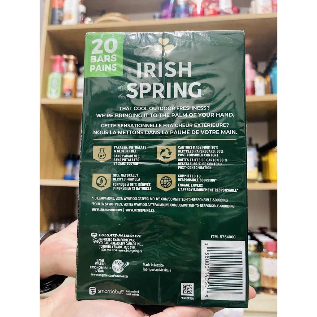 Xà bông cục IRISH Spring  LỐC 20 CỤC 113GR CỦA MỸ