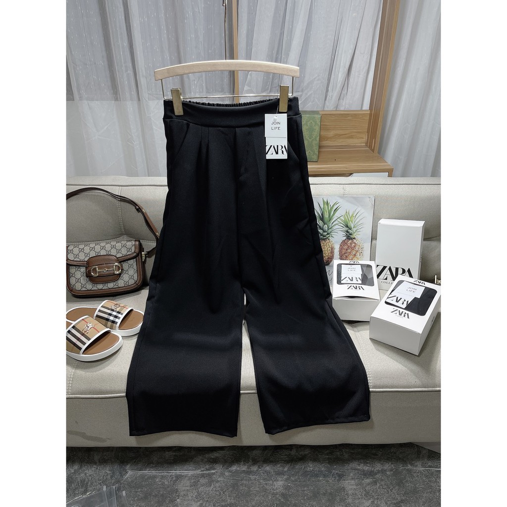 Quần ống xuông rộng chất tuyết mưa có chun sau dễ mặc Quần culottes thời trang