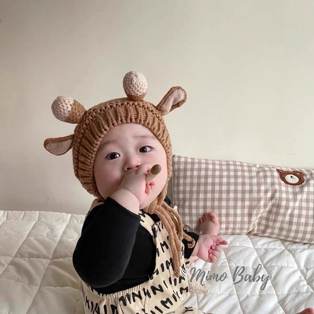 Mũ len hình sừng hươu cao cấp cho bé (1-3y) Mimo baby ML42