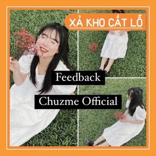 Đầm trắng xoè đũi nhăn cổ vuông / Váy couple bạn thân tay bồng cực xinh