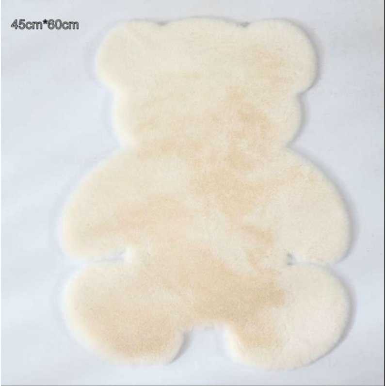 Thảm trải sàn lông thỏ hình gấu dễ thương decor nhà - thảm hình gấu đáng yêu - trang trí phòng ngủ