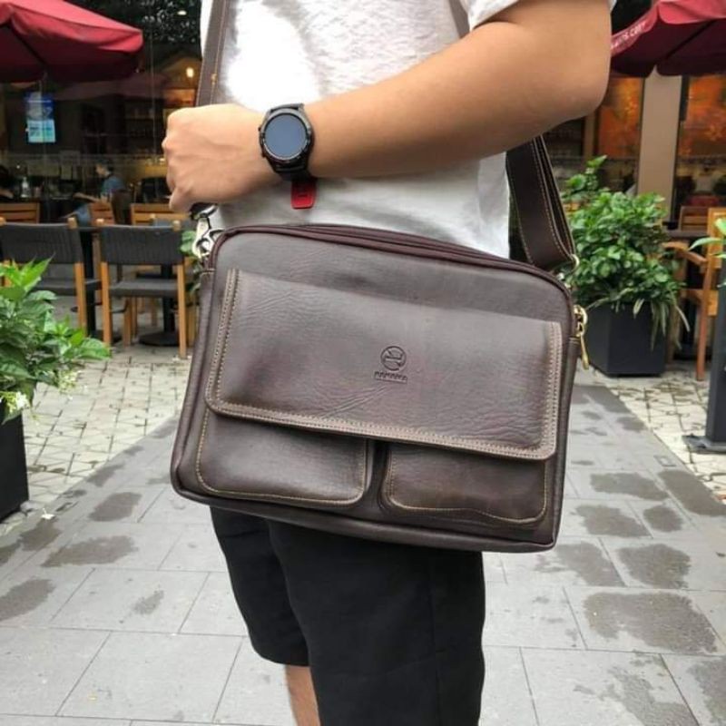 Túi đeo chéo nam, túi ipad da cao cấp, không bong tróc, không thấm nước