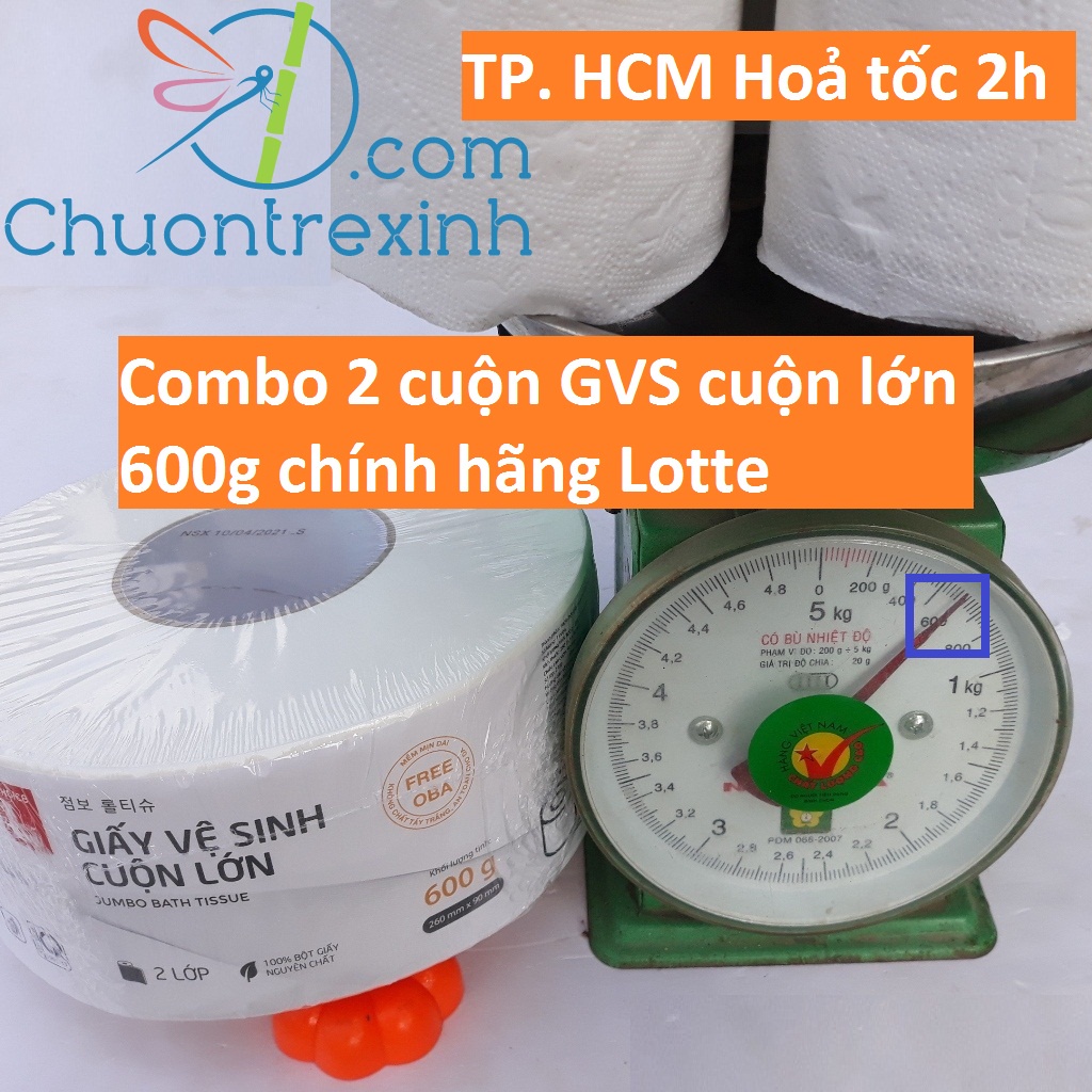 Combo 2 cuộn giấy vệ sinh cuộn lớn (2 lớp) Choice L Hàn Quốc giá sỉ Chuồn tre xinh shop