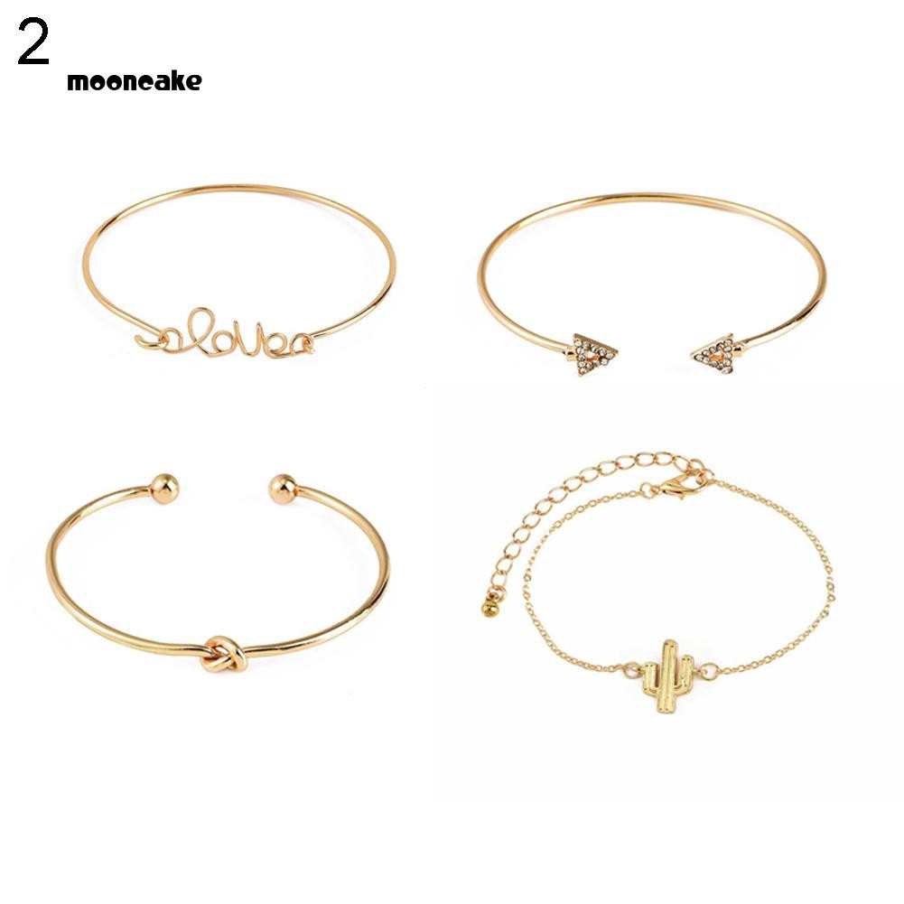 Bộ 4 vòng đeo tay kiểu dáng cây xương rồng xinh xắn