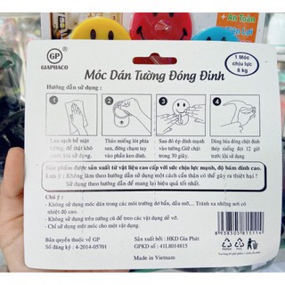 Combo 3 Móc Dán Tường Mặt Cười Có Đinh Trợ Lực