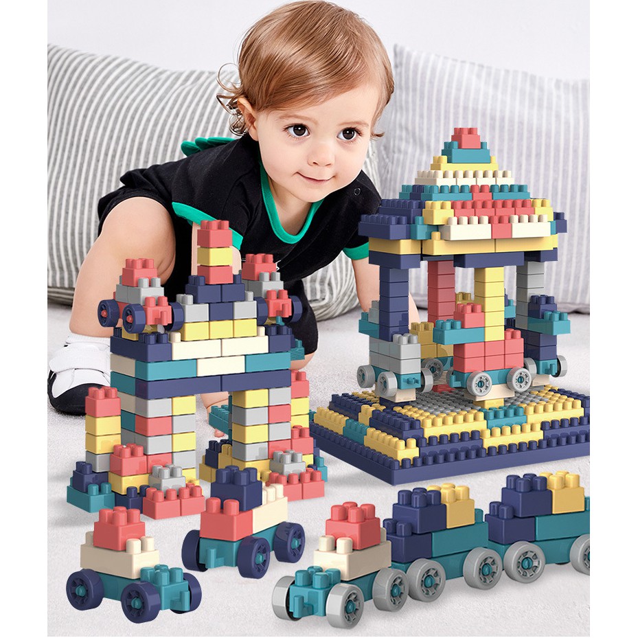 Bộ đồ chơi xếp hình loại to 520 chi tiết cho bé lắp ráp, sáng tạo phát triển trí tuệ - Building Block 520 chi tiết