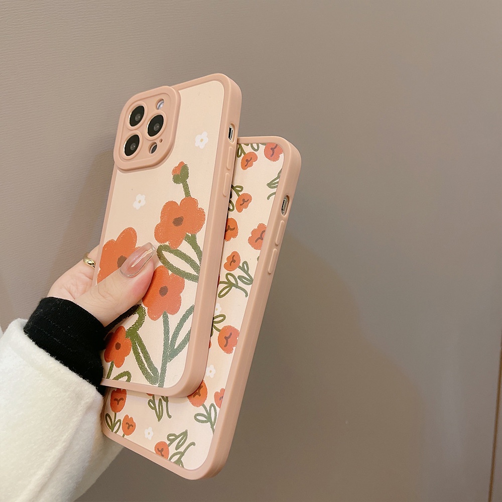 Ốp lưng iphone Ốp Điện Thoại Mềm Mặt Nhám Họa Tiết Hoa Mùa Xuân Cho Apple Iphone 11 XS 8p 13promax 12 Dinuo case-III