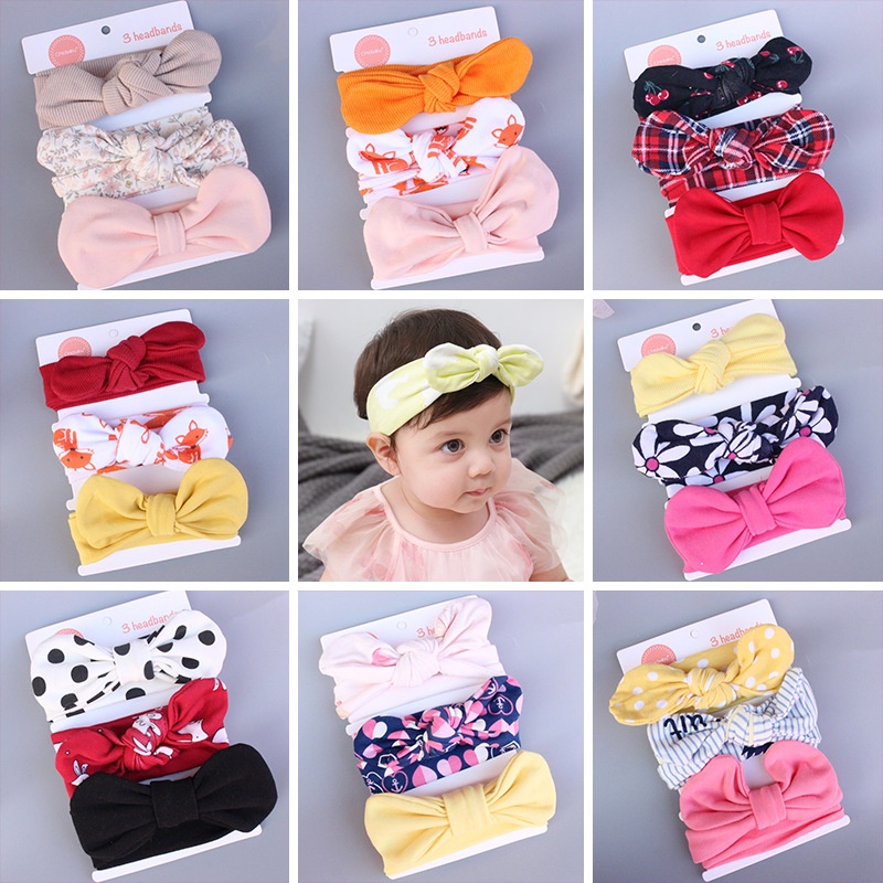 Set 3 Turban Vải Cotton Cho Bé Mẫu Mới Nhất