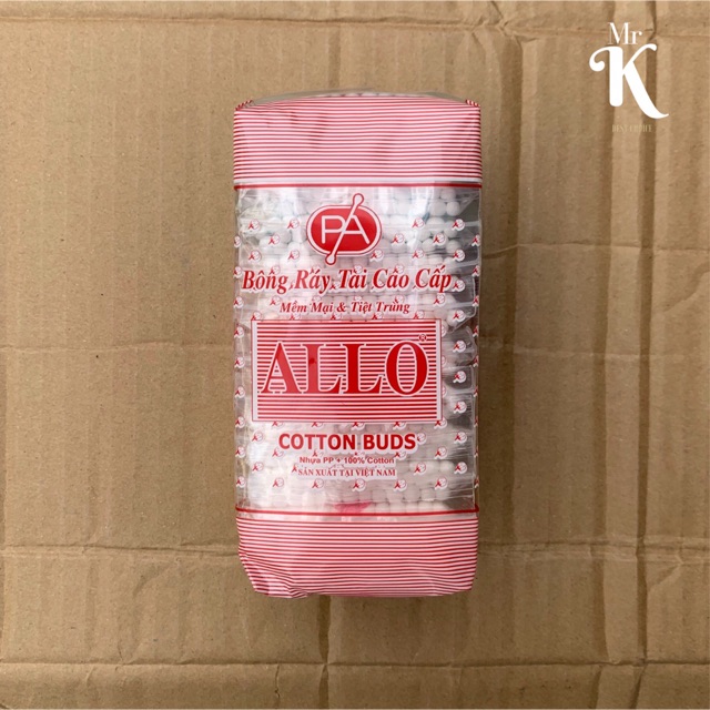 LỐC 12 GÓI TĂM BÔNG RÁY TAI LỚN ALLO