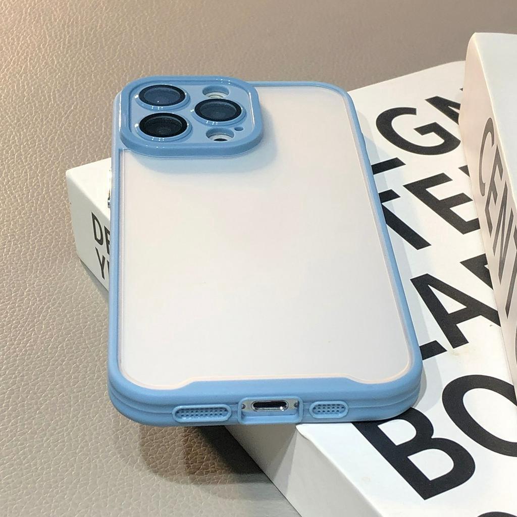 Ốp Điện Thoại Acrylic Cứng Mặt Nhám Màu Trắng Kèm Miếng Dán Bảo Vệ Ống Kính Máy Ảnh Cho compatible for iPhone 11 12 13 14 pro max