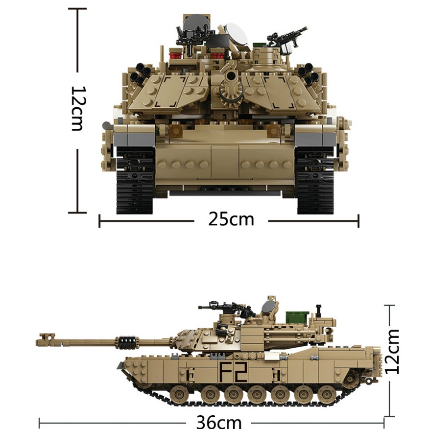 Đồ Chơi Lắp Ráp ARMY KAZI Lắp Ráp Xe Tăng M1A2 1436 Chi Tiết