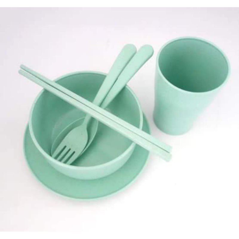 Bộ 6 món ly chen muỗng nĩa dĩa đũa lúa mạch,,,