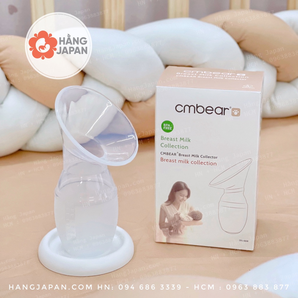 Cốc Hứng Sữa Silicon Cmbear cao cấp an toàn và tiện lợi cho mẹ bỉm sữa