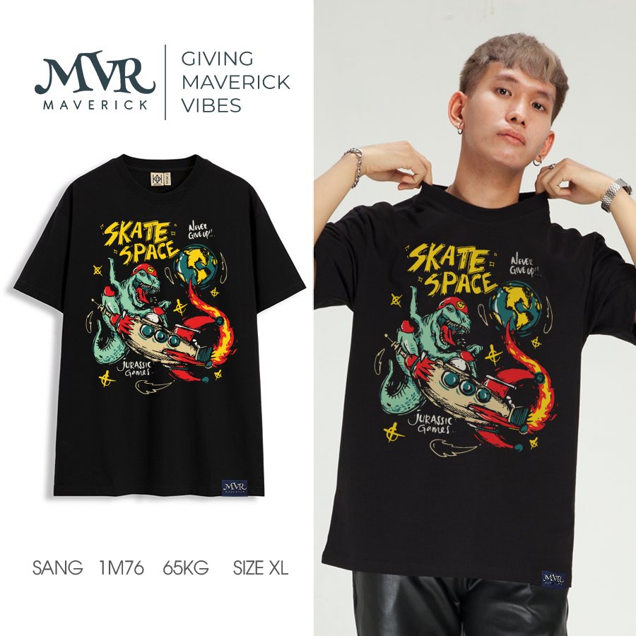 Áo thun form rộng trượt ván trên không gian MVR size rộng tee Mỹ BB4294